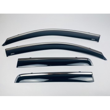 Дефлекторы окон Mitsubishi Outlander XL 2007-2012 с нерж. хром полоской-6